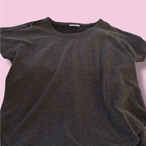 SOLD!!! Zenana Charcoal Waffle Knit Top